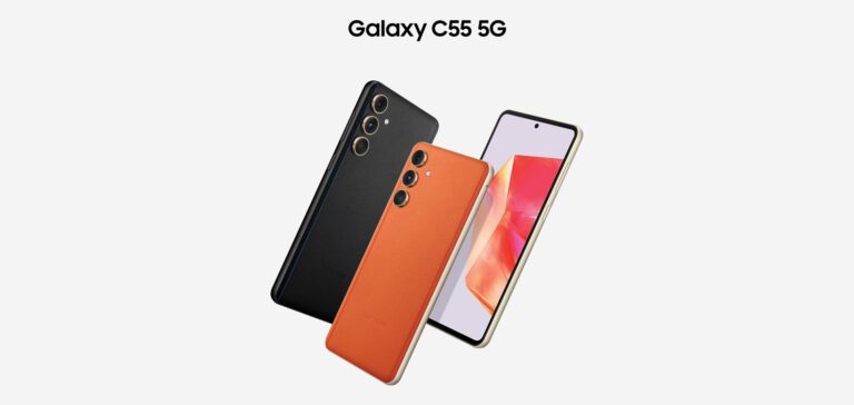 Samsung Galaxy C55 é oficial, um M55 animado com parte traseira semelhante a couro