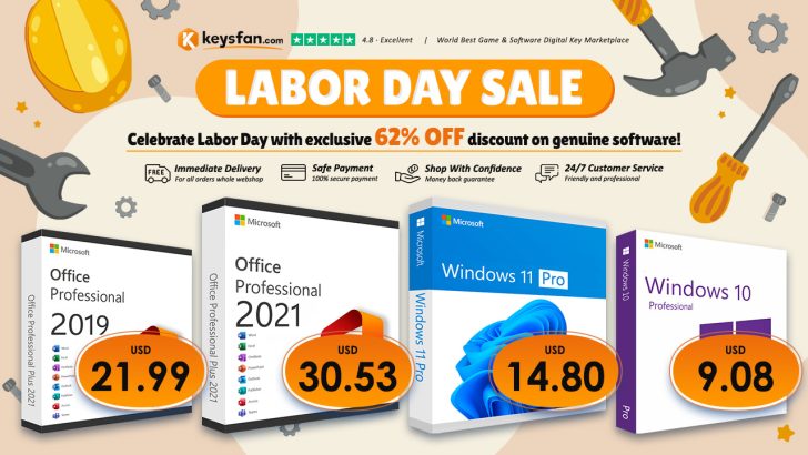 Promoção do Dia do Trabalho da Keysfan: Microsoft Office 2021 Pro Plus permanente, Windows 11 Pro e mais chaves com desconto