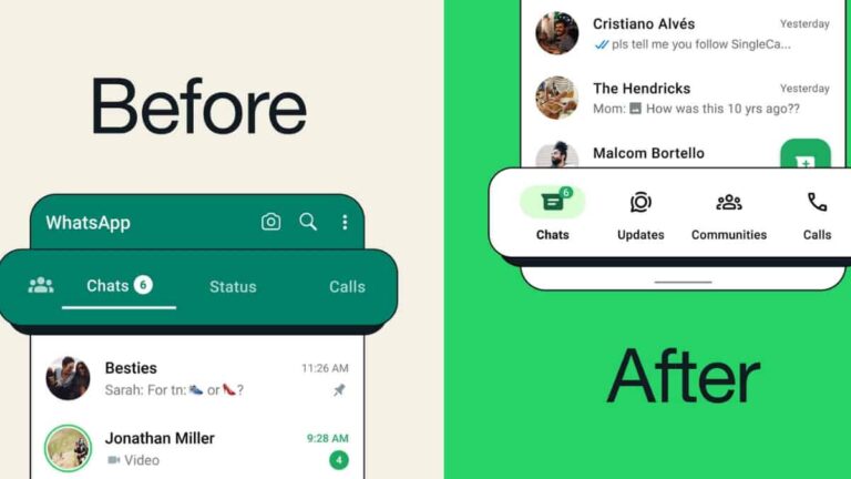 Whatsapp muda a barra de navegação para baixo para usuários do Android