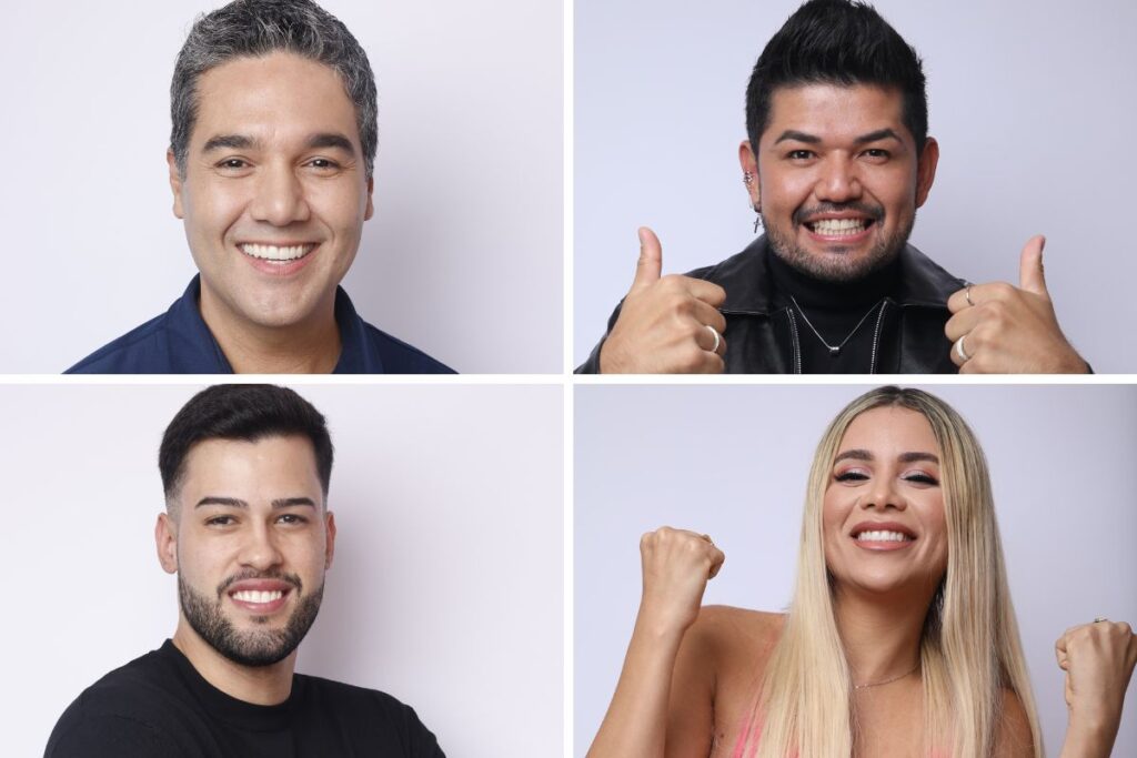 Fernando, Hideo, Kaio e Tati Pink em 'A Grande Conquista'