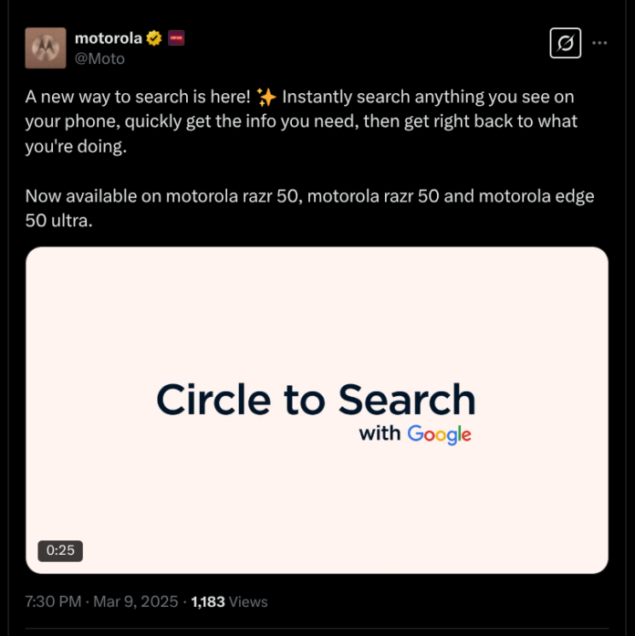 Circle to Search da Motorola