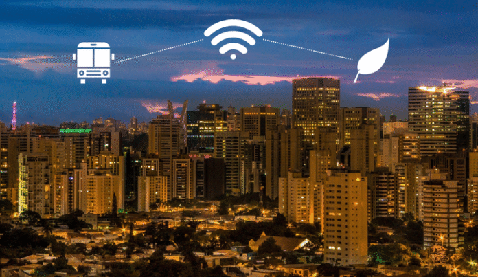 Imagem aérea de cidade